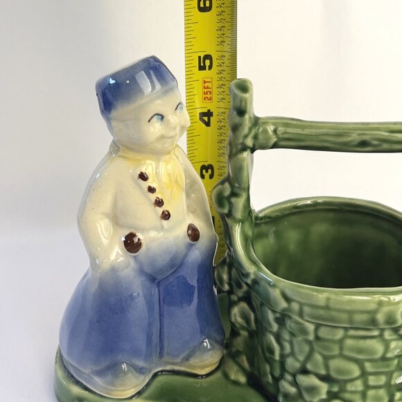 Shawnee Pottery Wishing Well Planter #710 Vintage USA Dutch Couple 1940s - Picture 8 of 8
